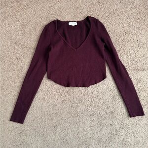 La Hearts Deep Burgundy Crop Top From Pacsun